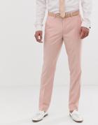 Asos Design Wedding Skinny Suit Pants In Rose Pink
