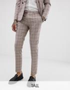 Twisted Tailor Super Skinny Suit Pants In Mini Check-beige