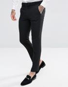 Harry Brown Plain Black Skinny Tuxedo Suit Pants - Black