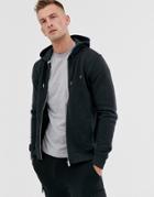 Farah Kyle Hooded Zip Through Sweat In Black