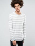 Asos Stripe Sweater With Cashmere - Gray