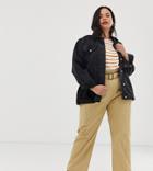 Brave Soul Plus Denim Oversized Boyfriend Jacket - Black