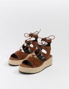 Sol Sana Suede Espadrille Sandals-tan