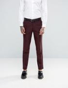 Harry Brown Slim Fit Suit Pants In Red Mini Check - Red