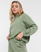 Chelsea Peers Eco Jersey Oversized Lounge Sweatshirt In Sage Green