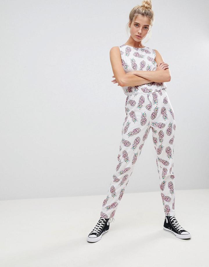 Noisy May Pineapple Printed Jumpsuit - Multi