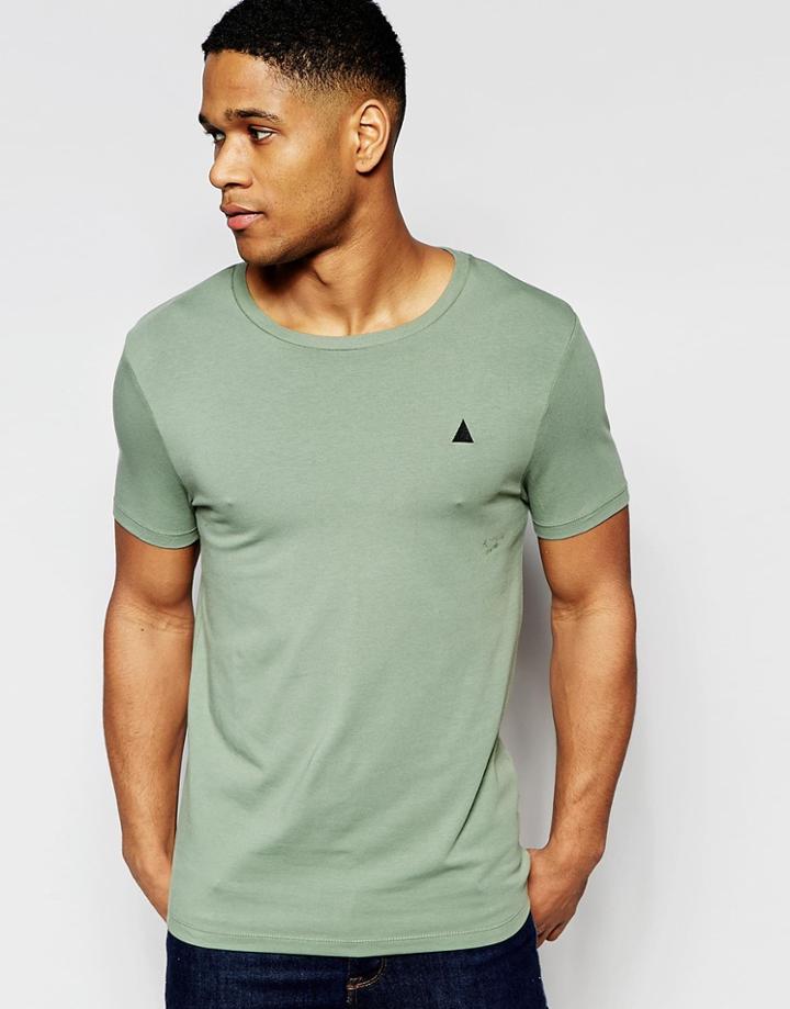 Asos Muscle Logo T-shirt With Crew Neck - Seaspray