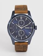 Hugo 1530083 Discover Leather Watch 46mm-brown