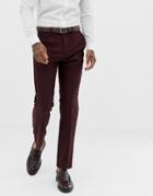Harry Brown Burgundy Slim Fit Donnegal Suit Pants - Red
