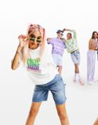 Asos Design Relaxed T-shirt With Surf Graphic In White