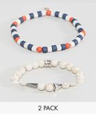 Icon Brand Beaded Bracelet In Multi In 2 Pack - Multi