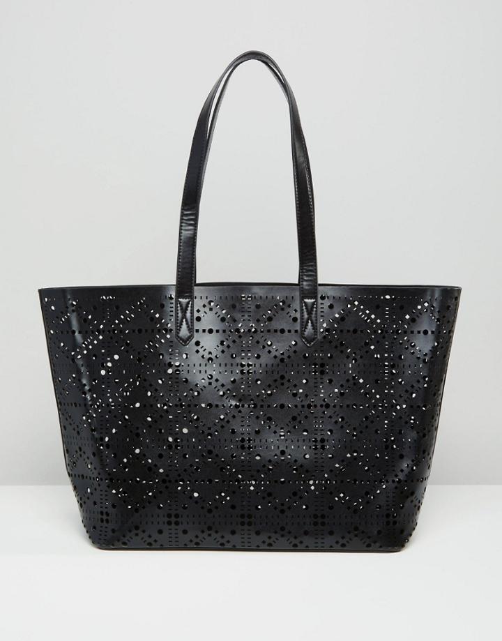 Asos Cut Out Shopper Bag - Black