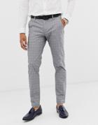 Ted Baker Slim Fit Pants With Gray Check - Gray