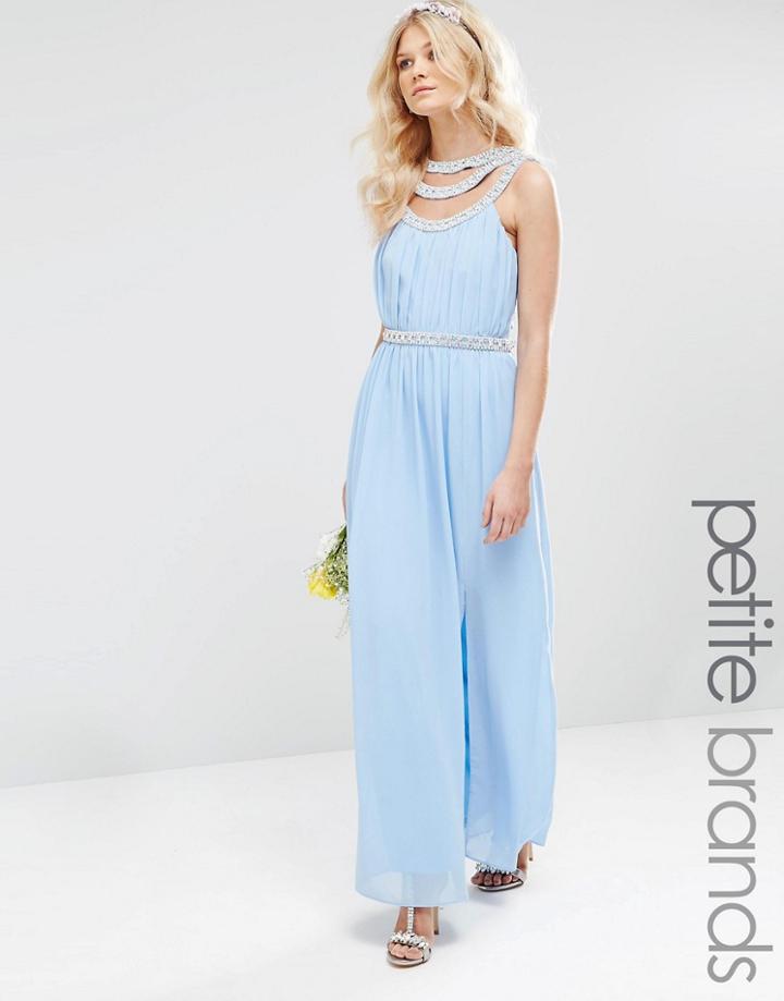 Tfnc Petite Wedding Embellished Maxi Dress - Cashmere Blue