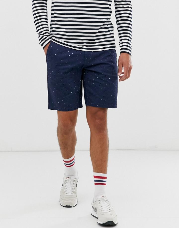 Only & Sons Printed Chino Shorts In Navy - Navy
