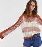 People Tree Hand Knitted Sweater In Stripe - Multi
