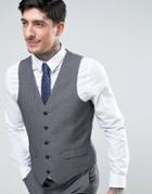 Harry Brown Slim Fit Birds Eye Vest - Gray