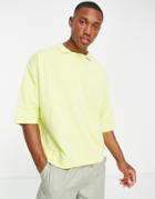 Asos Design Oversized T-shirt With Modesty Triangle And Ribbed Hem In Green