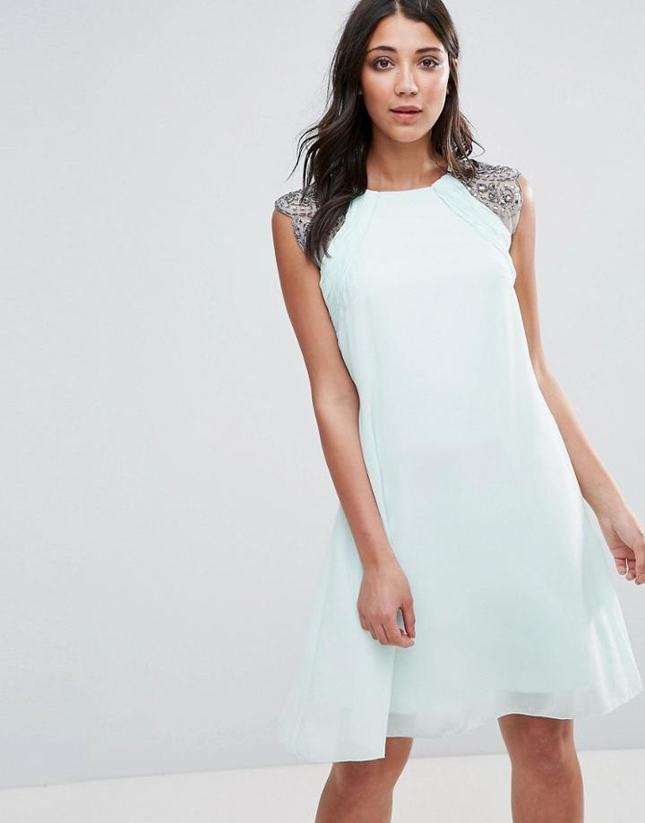 Little Mistress Embellished Maxi Dress - Green
