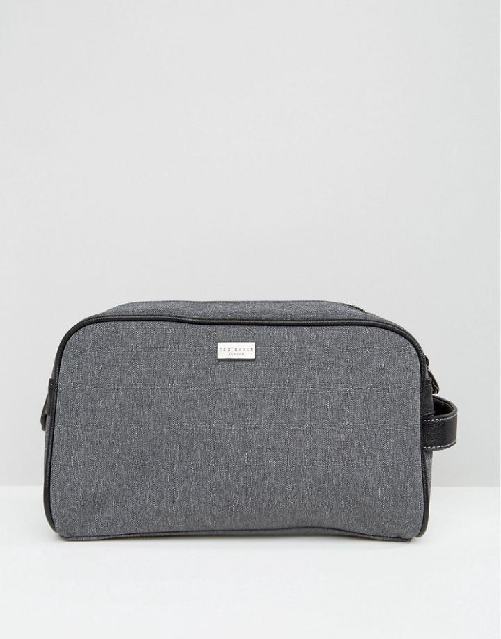 Ted Baker Toiletry Bag With Contrast Trim - Gray