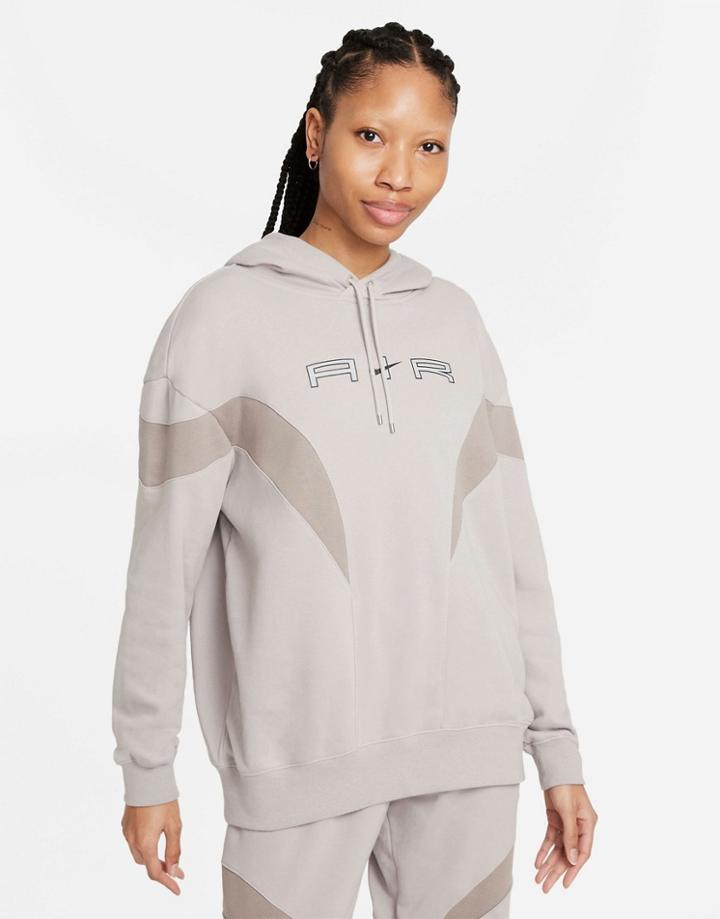 Nike Air Logo Hoodie In Gray-grey