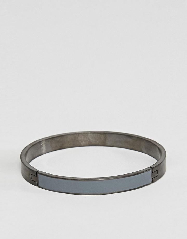 Ted Baker Novva Hinged Bangle With Enamel In Black - Black
