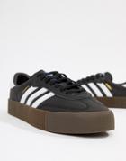Adidas Originals Samba Rose Sneakers In Black With Dark Gum Sole