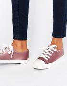 New Look Satin Lace Up Sneaker - Beige