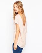 Asos T-shirt With Scoop Back - Nude