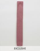 Noose & Monkey Knitted Square Tie - Pink
