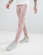 Asos Skinny Joggers With Zips In Pink - Pink