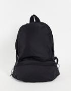 Asos Design Packable Backpack And Cross Body Bag In Black Nylon