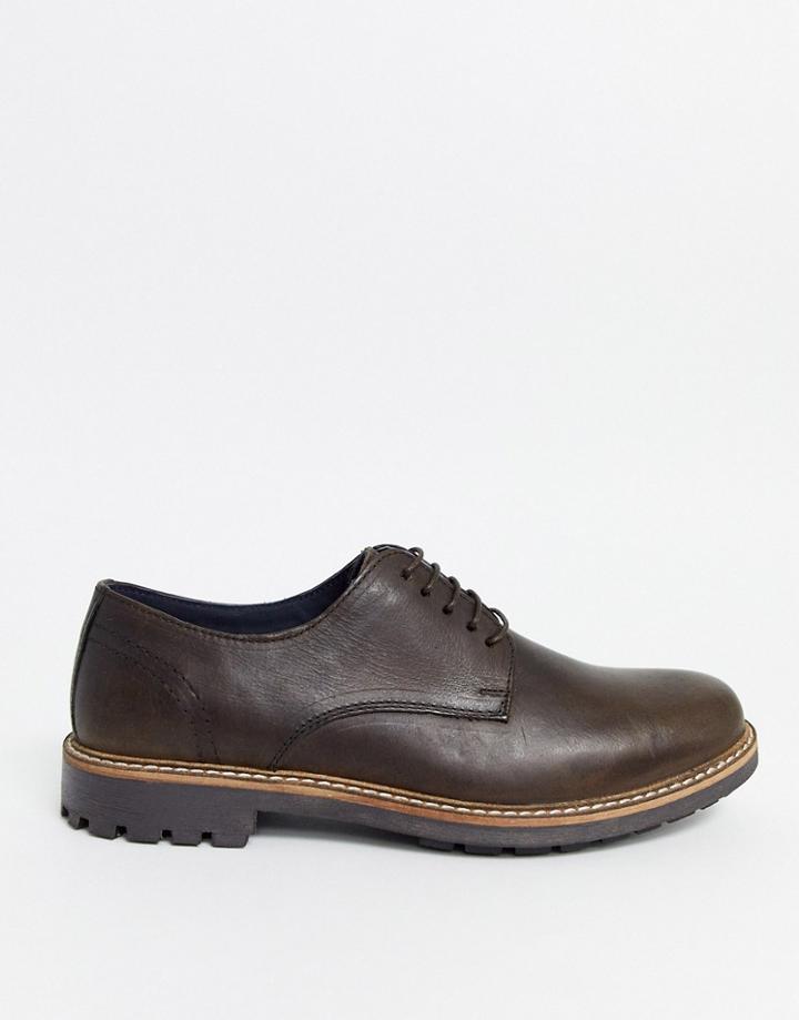 Red Tape Wax Leather Lace Up Shoe In Brown