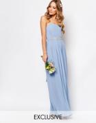 Tfnc Wedding Bandeau Chiffon Maxi Dress - Cashmere Blue