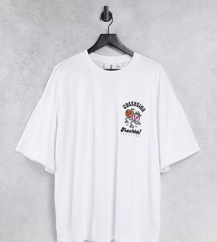 Collusion Printed T-shirt In White