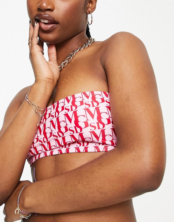 Missguided Bandeau Bikini Top In Pink