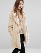 Vero Moda Premium Faux Fur Coat - White