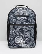 Adidas Originals Farm Print Backpack In Monochrome Floral - Multi