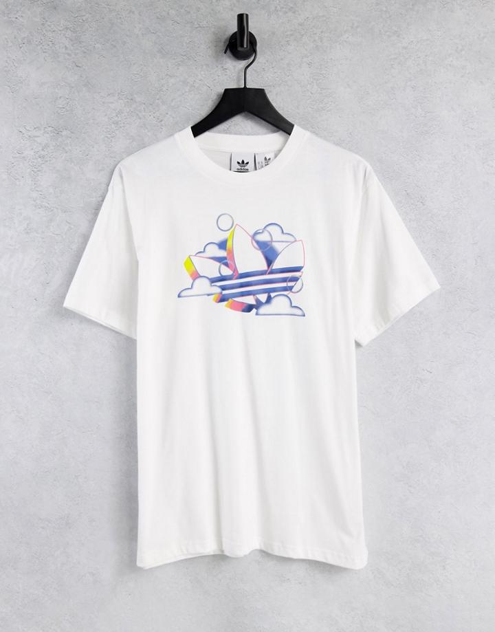 Adidas Originals Summer Trefoil T-shirt In White
