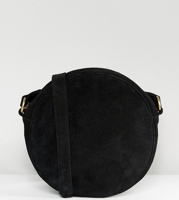 Reclaimed Vintage Inspired Suede Round Cross Body Bag - Black