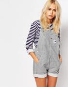 Carhartt Overall Romper In Hickory Stripe - Blue Super Bleach