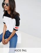 Asos Tall T-shirt In Retro Color Block - Multi