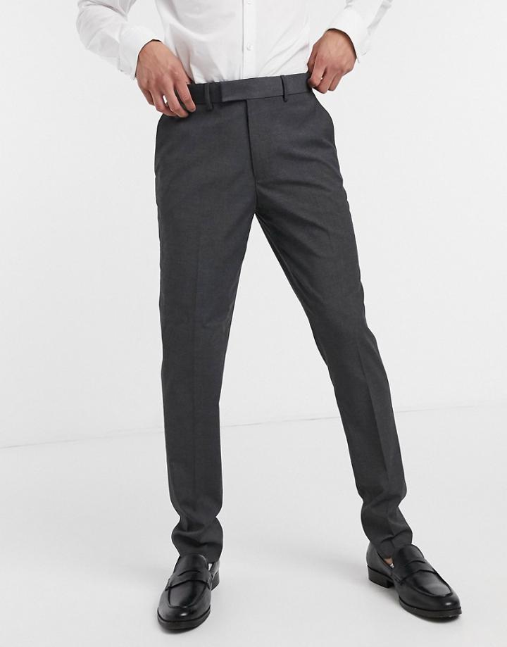 Asos Design Skinny Smart Pants In Charcoal-grey