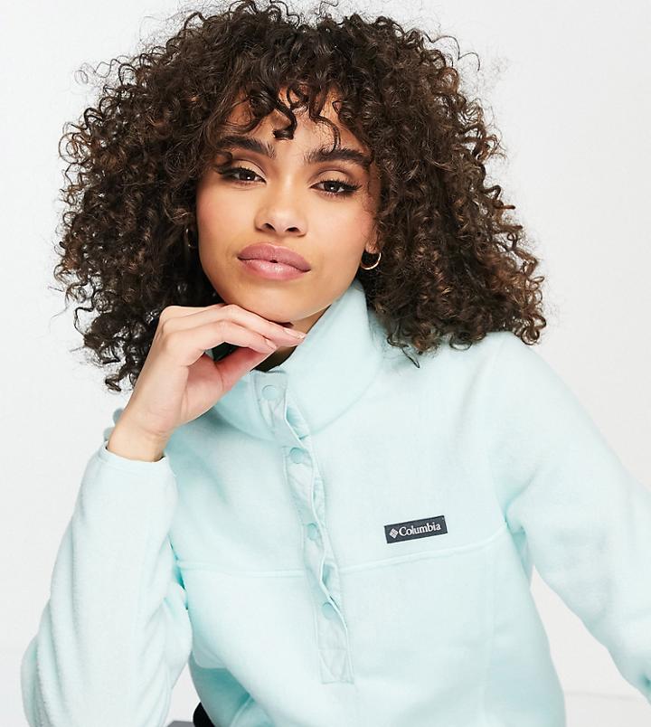 Columbia Benton Springs Cropped Half Zip Fleece In Light Blue Exclusive At Asos