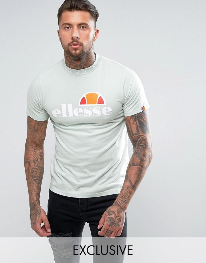 Ellesse T-shirt With Logo Neckline - Gray