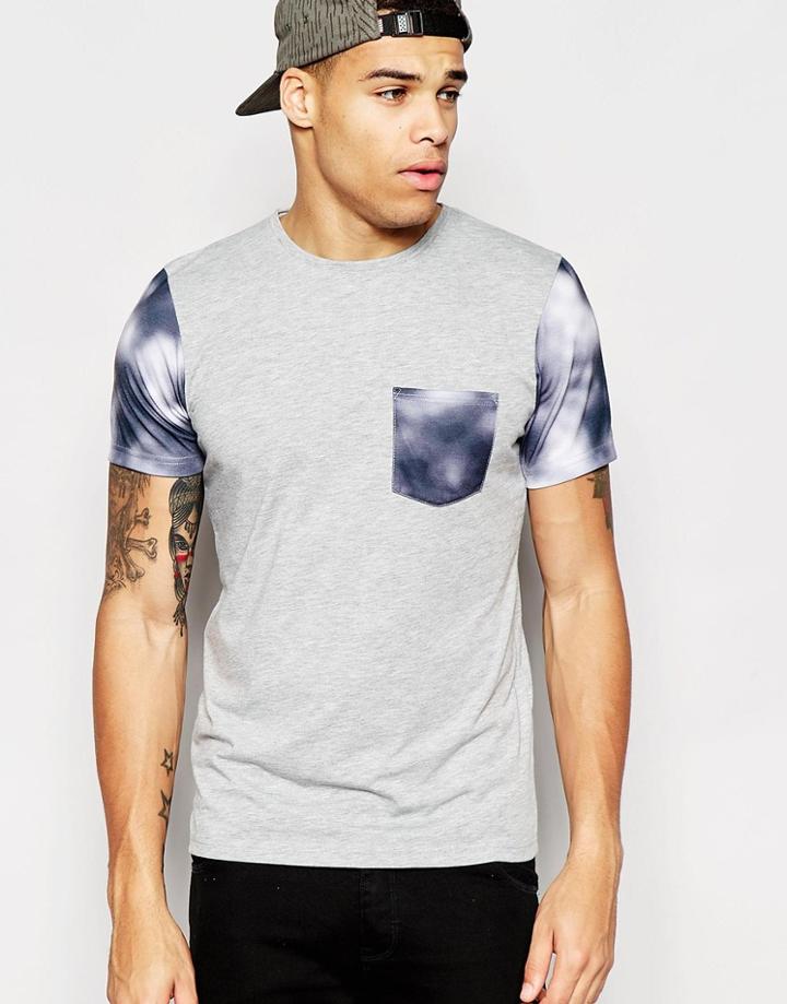 Another Influence Cloud Print T-shirt - Gray