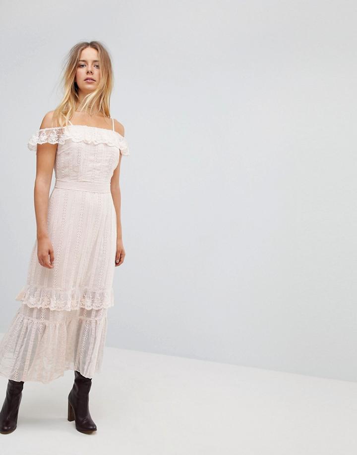 Vero Moda Ruffle Maxi Dress - Cream