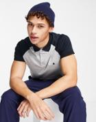French Connection Raglan Polo In Light Gray Navy