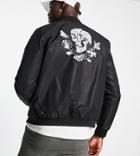 Bolongaro Trevor Tall Moth Skull Bomber Jacket-black