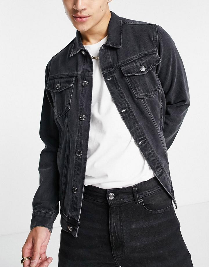 Don't Think Twice Slim Fit Denim Jacket In Gray-grey